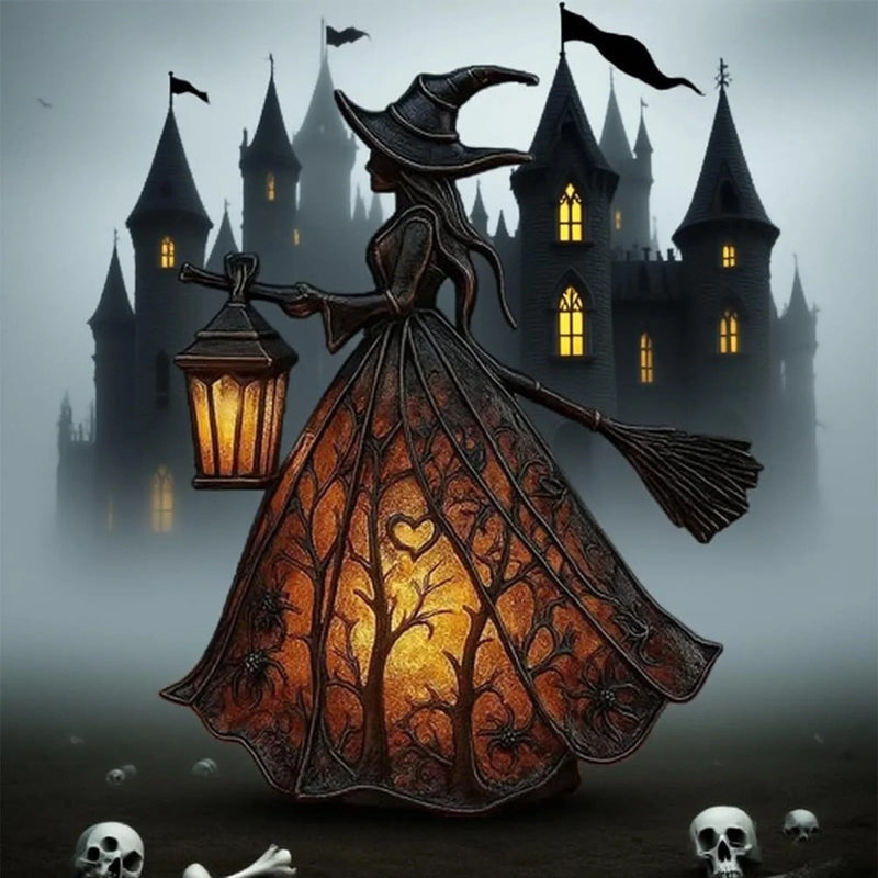 Halloween Witch Lamp with LED Lighting