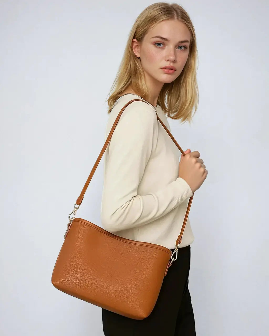 Schoudertas Van PU-Leer Met Verstelbare Riem-Shoulder Bags-Velani-Velani