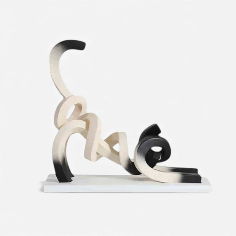 SculptAura – Decorative Animal Figurine with Twisted Lines