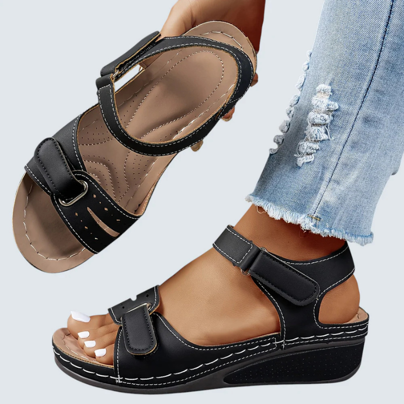 Ladies Wedge Sandals with Velcro Strap