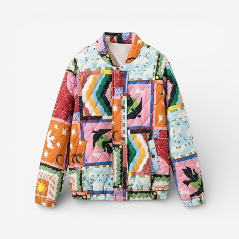 Xena – Long Sleeve Jacket with Button Closure and Stand Collar