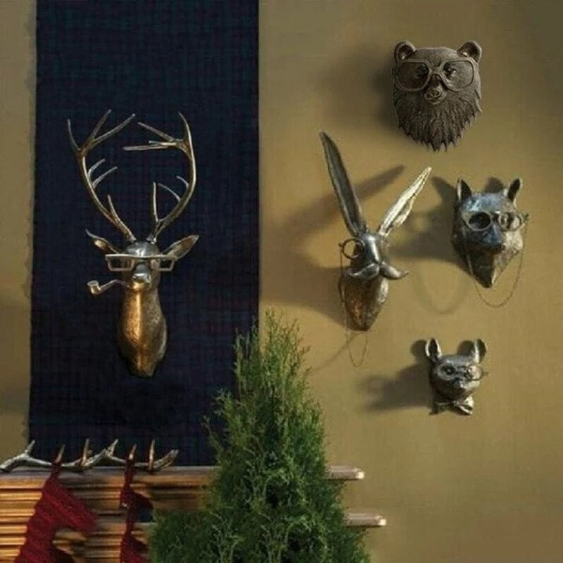 ArtWild – Wall-Mounted Animal Head Sculpture for Home Decor