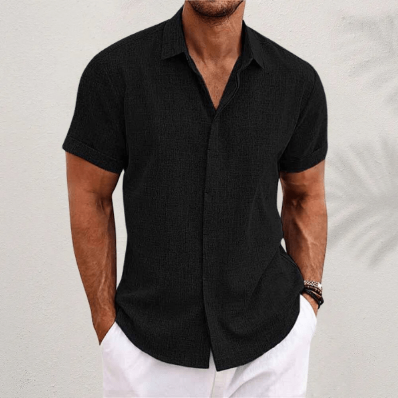 Men's Stylish Slim Fit Short Sleeve Button-Up Shirt
