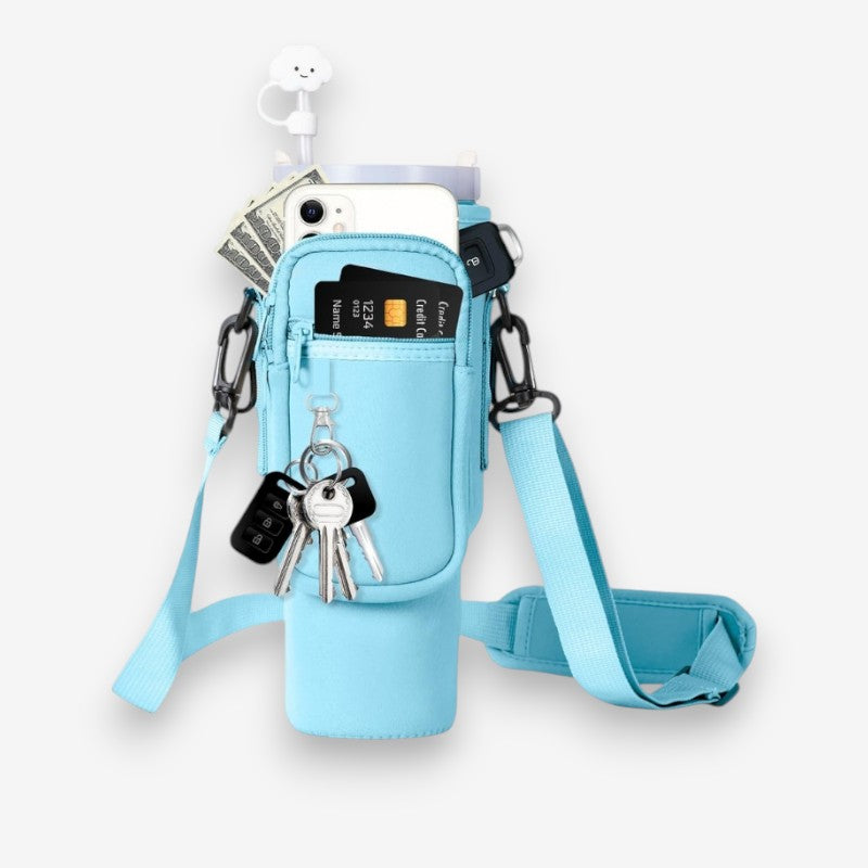 HydraCarry – Compact Tumbler Bag with Phone Pocket and Strap