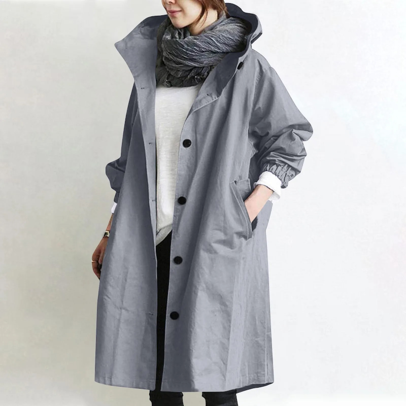 Women’s Cozy Oversized Long Sleeve Trench Coat