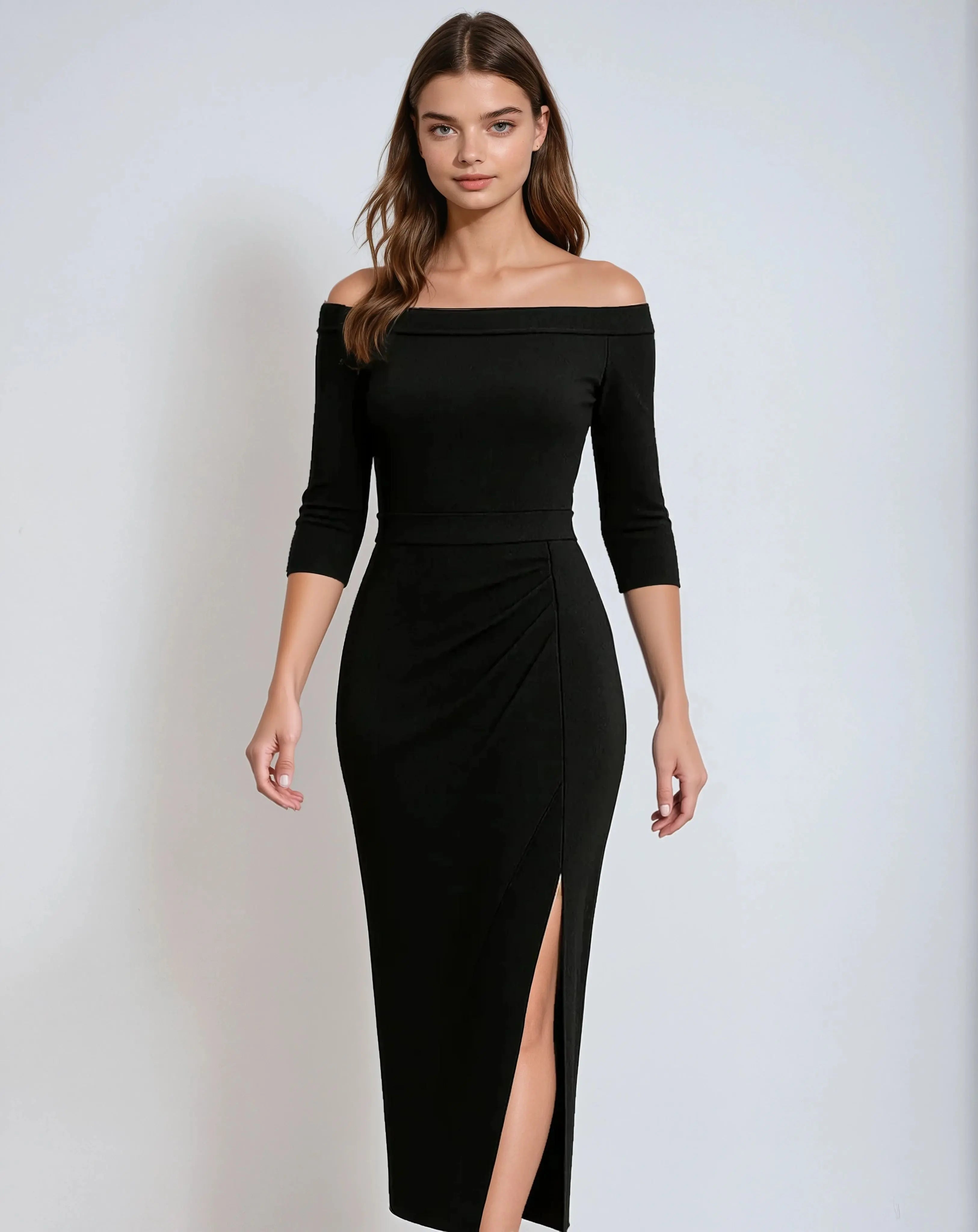 Polyester Glitter Jurk met Korte Mouwen-Dresses-Velani-Velani