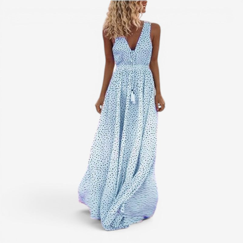 Women’s Maxi Dress Sleeveless V Neck