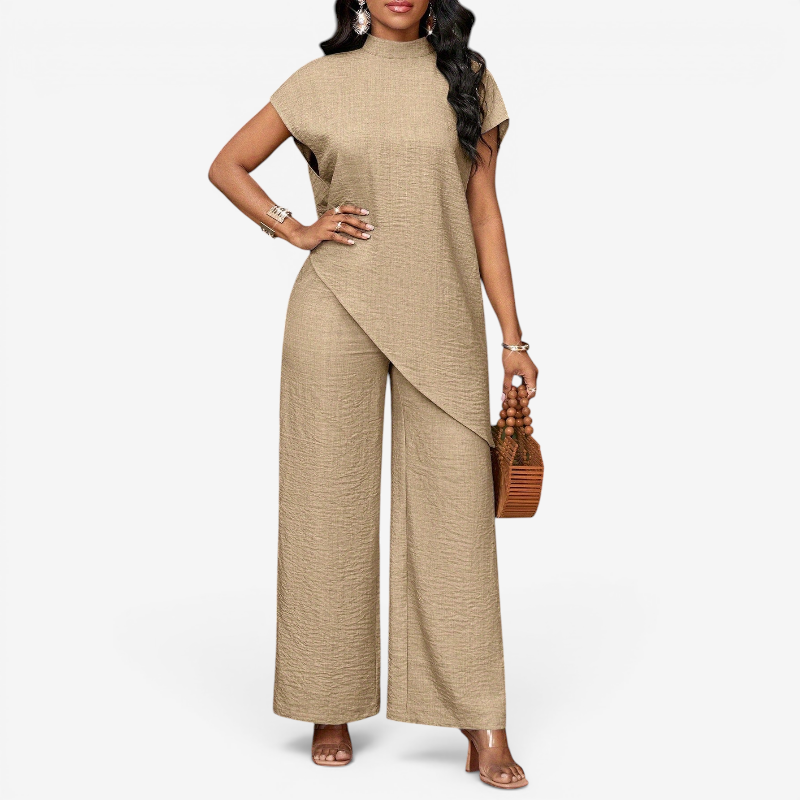 Stylish Women's Round Neck Two-Piece Set