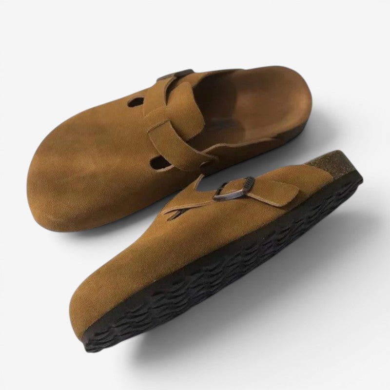 Womens Round Toe Clogs with Stylish Buckle