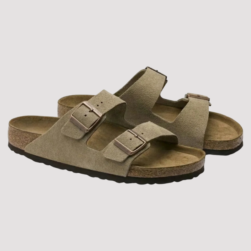 Casual Slip-On Sandals with Double Buckle Straps