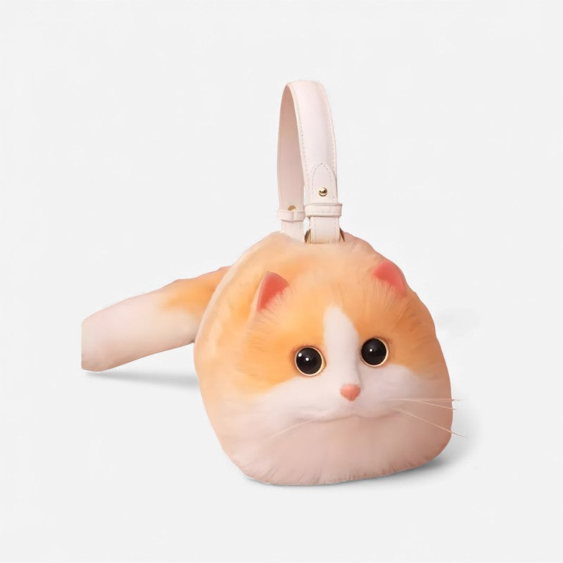 FelineAura – Decorative Handbag with Cat Sculpture Design