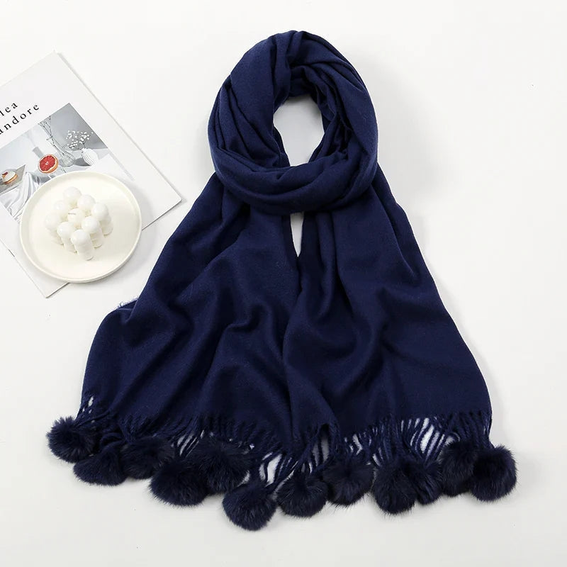 Clara – Adjustable Scarves with Ball Imitation Design