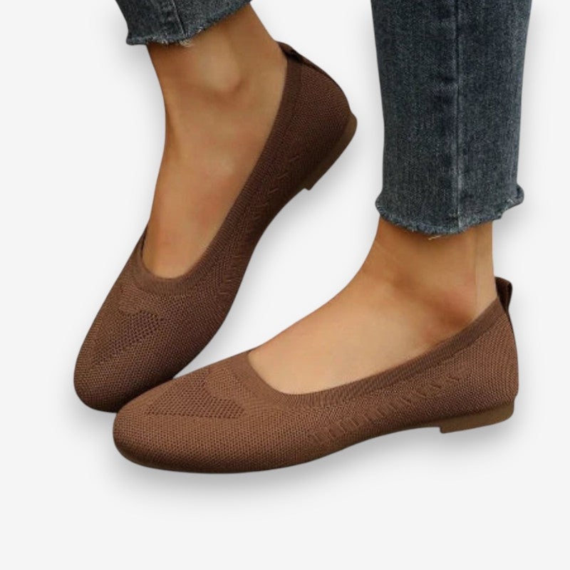 Olivia – Round Toe Flats With Breathable Design