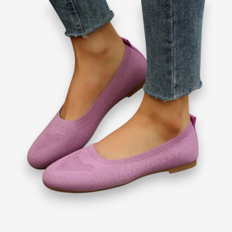 Olivia – Round Toe Flats With Breathable Design