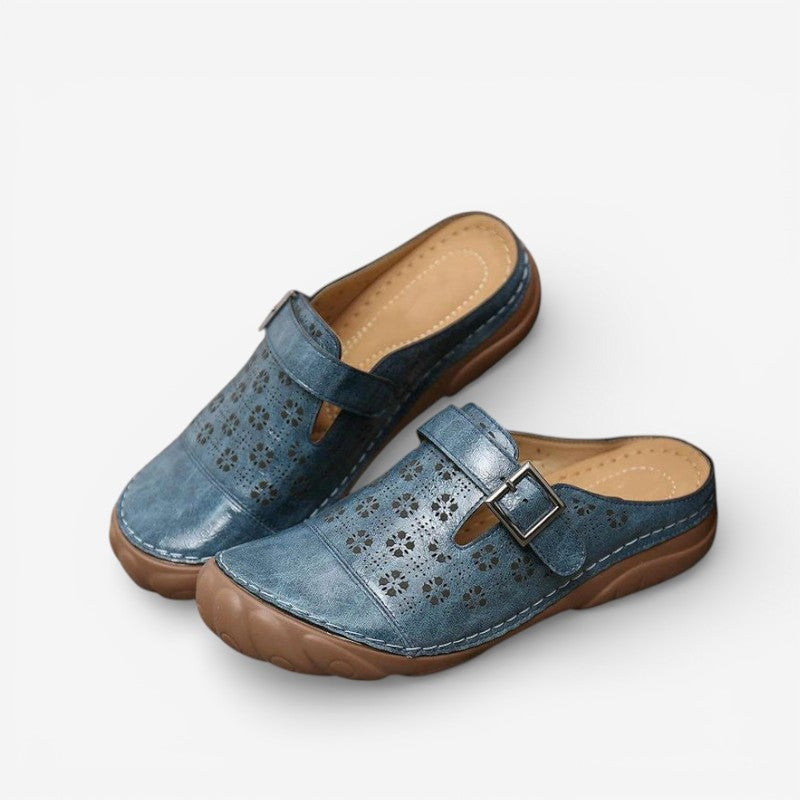 Lily – Round Toe Slippers With Floral Pattern And Anti Slip Grip