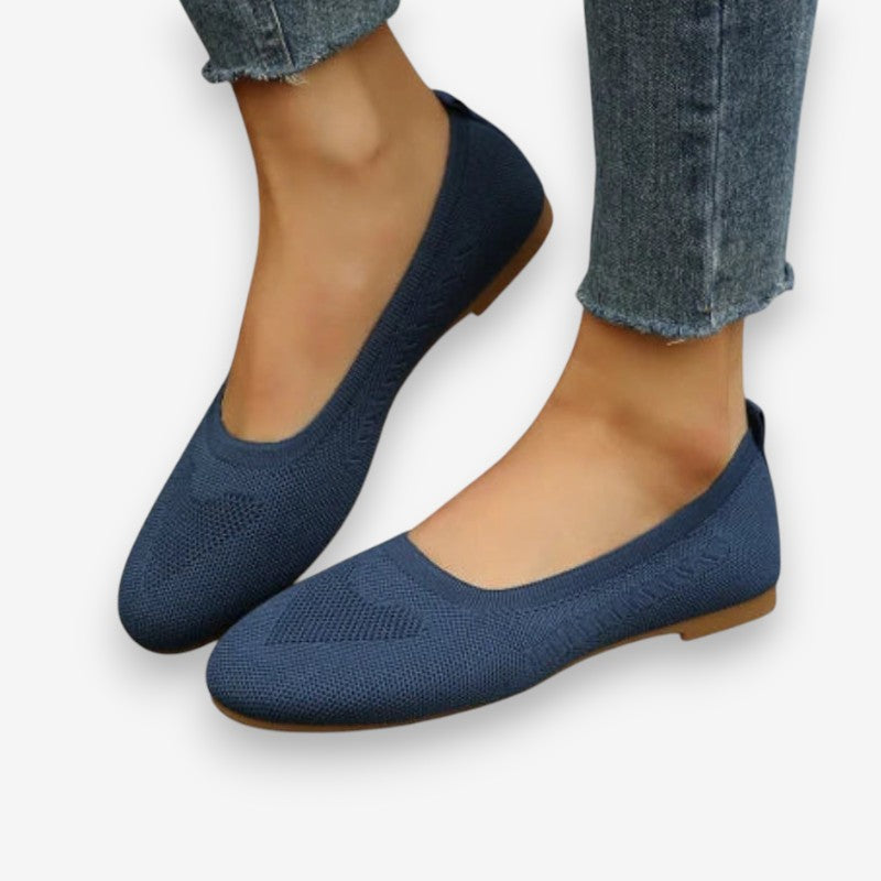 Olivia – Round Toe Flats With Breathable Design