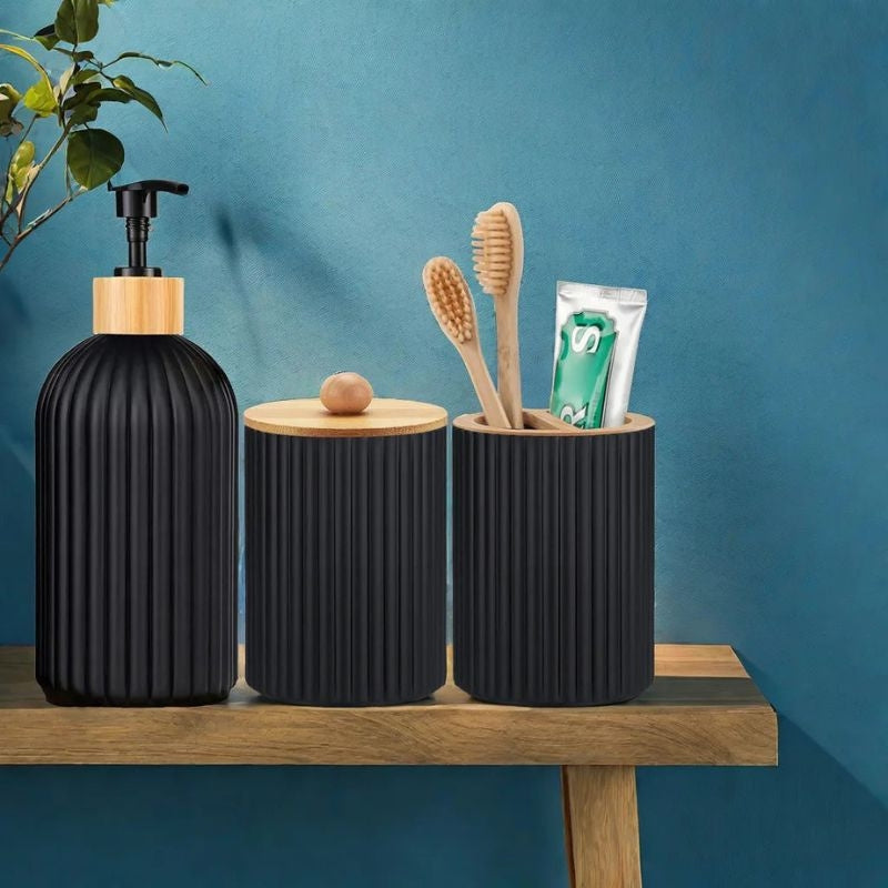 BathNexa – Badkamer Accessoireset met Navulbare Zeepdispenser Velani