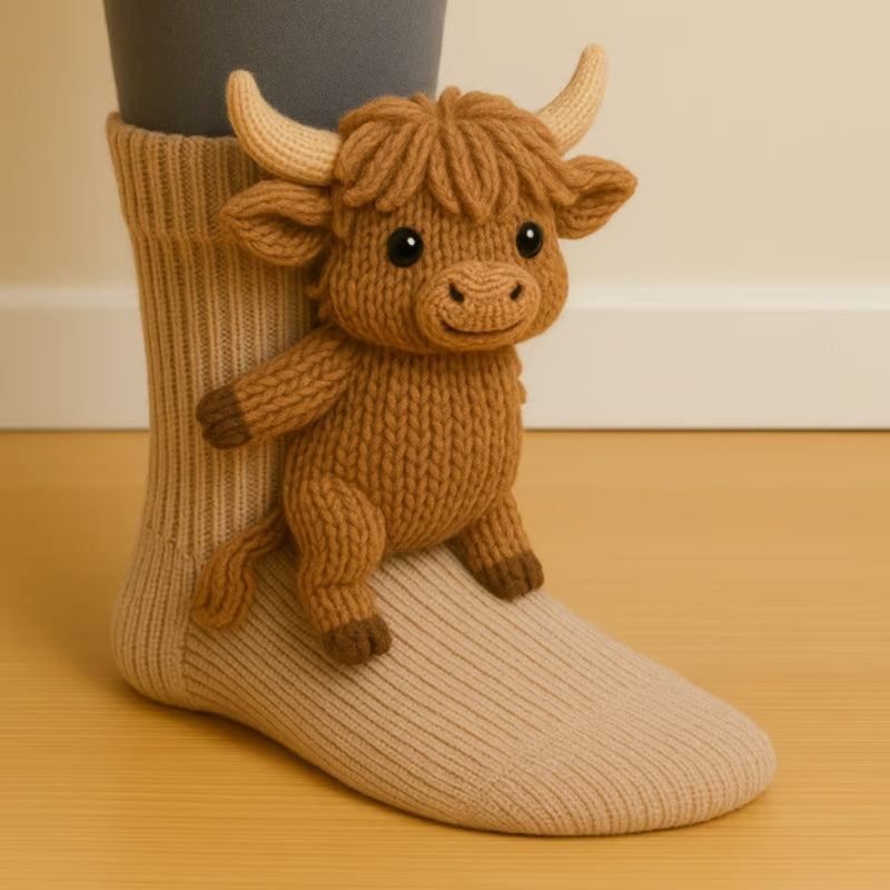 Nora – Decorative Socks with 3D Animal Inspired Design