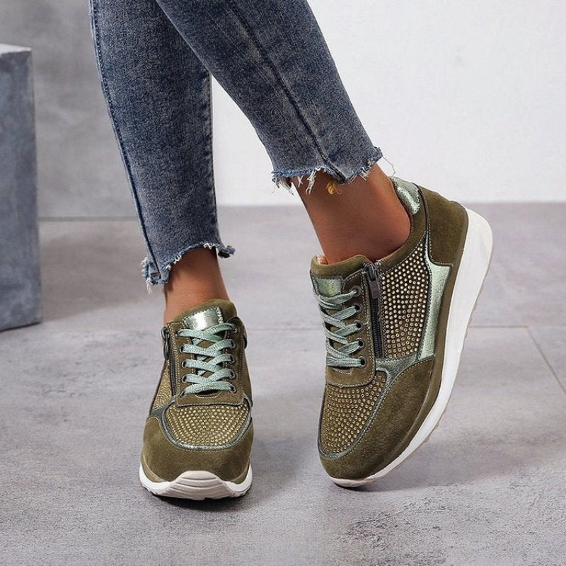 Isabelle – Sneakers met vetersluiting en ritssluiting Velani