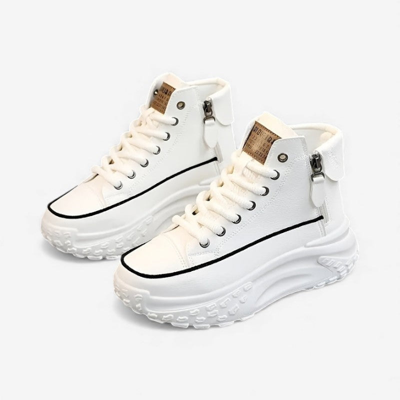 Lina – Non-slip sneakers with lace-up and side zipper