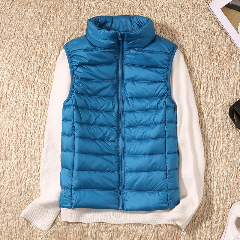 Women Sleeveless Vest With Zip Front