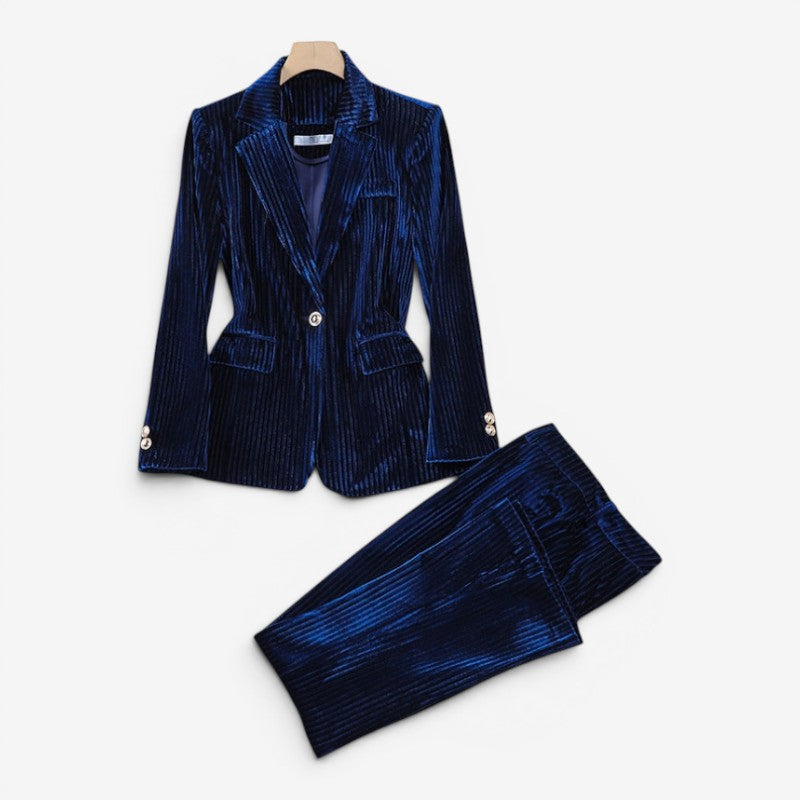 Women's Two Piece Blazer and Trousers Set
