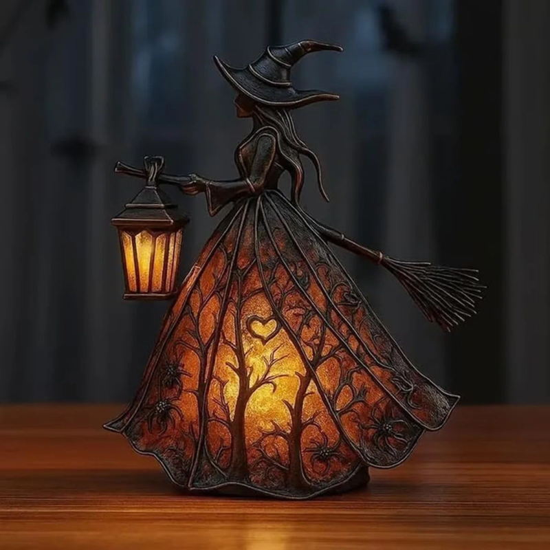 Halloween Witch Lamp with LED Lighting