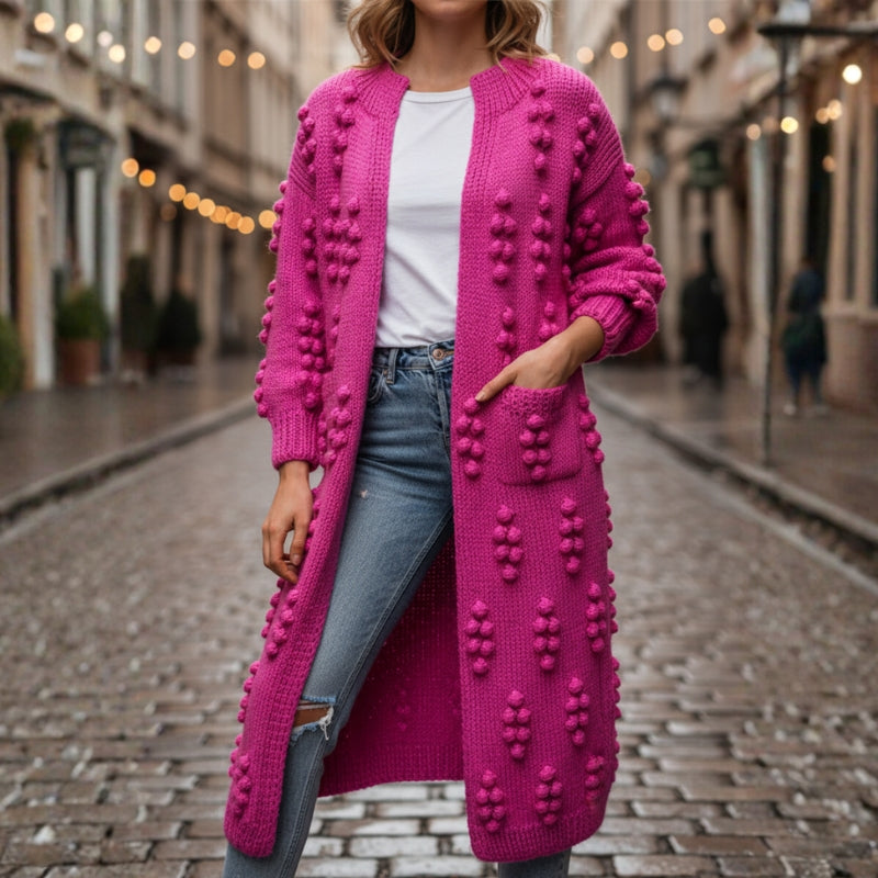 Sophia – Long Sleeve Oversize Coat with Bubble Design