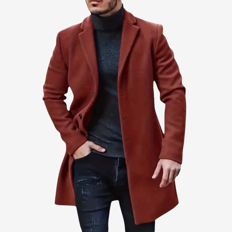 Liam – Long Sleeve Coat with Down Collar