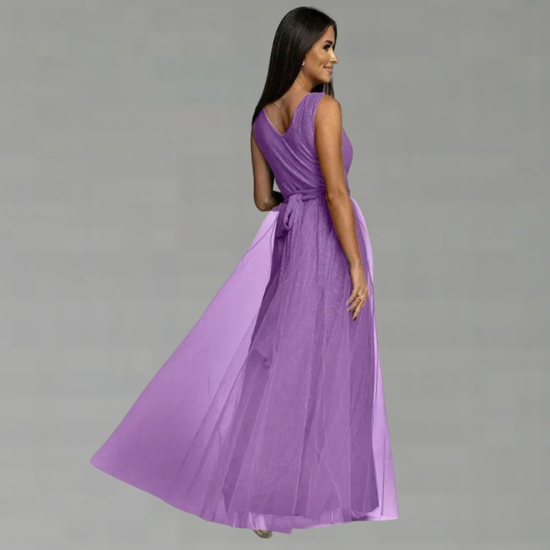 Women Sleeveless V-Neck Maxi Dress