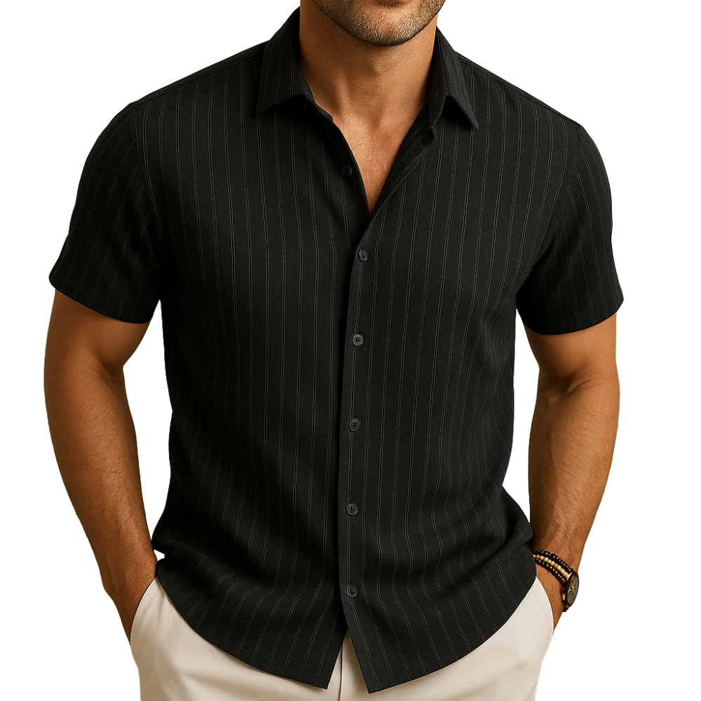 Lukas – Overhemd met korte mouwen, omgeslagen kraag en knopen Velani