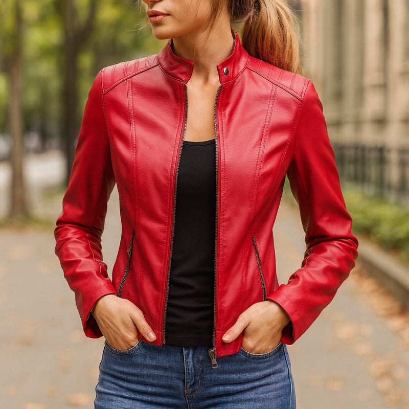 Sophia – Long Sleeve Jacket with Zipper Closure Design