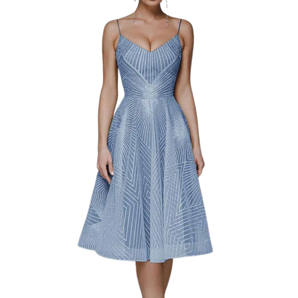 Lina – Mouwloze Jurk met V-hals en Spaghettibandjes Velani