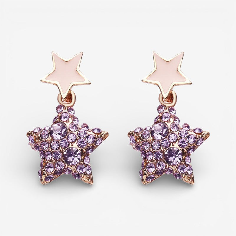 Jessica – Fashionable Heart Shaped Earrings With Diamond Design
