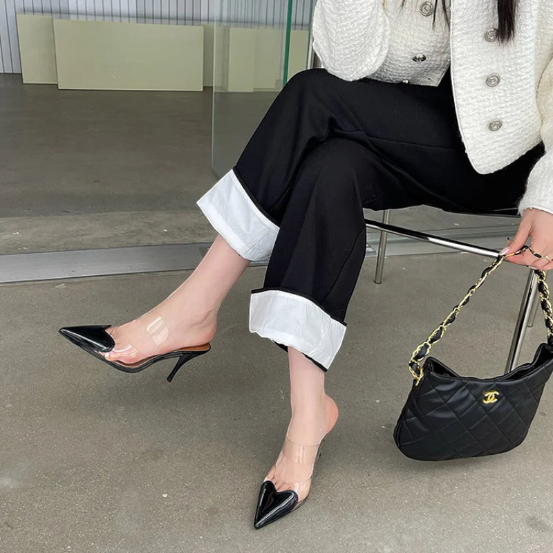 Women’s Chic Pointed Toe Transparent Slippers