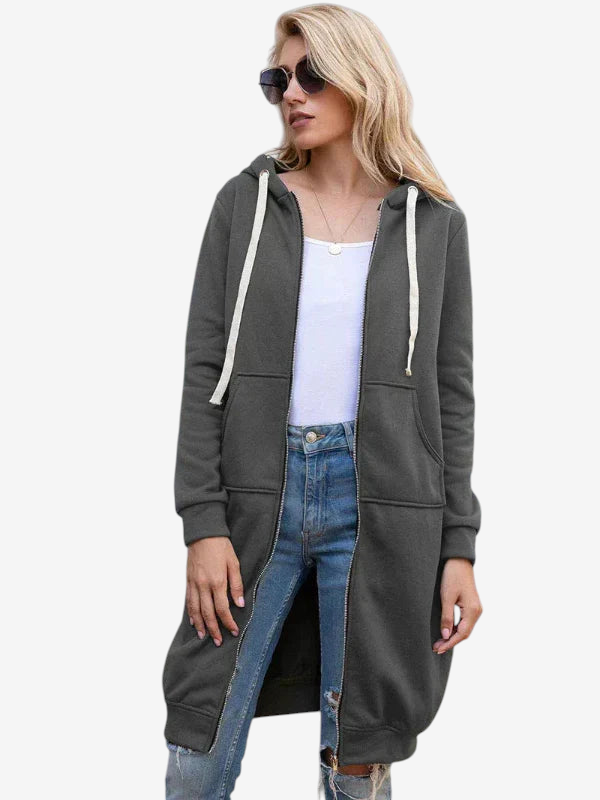 Hoodlyn - Long Hooded Jacket with Loose Fit