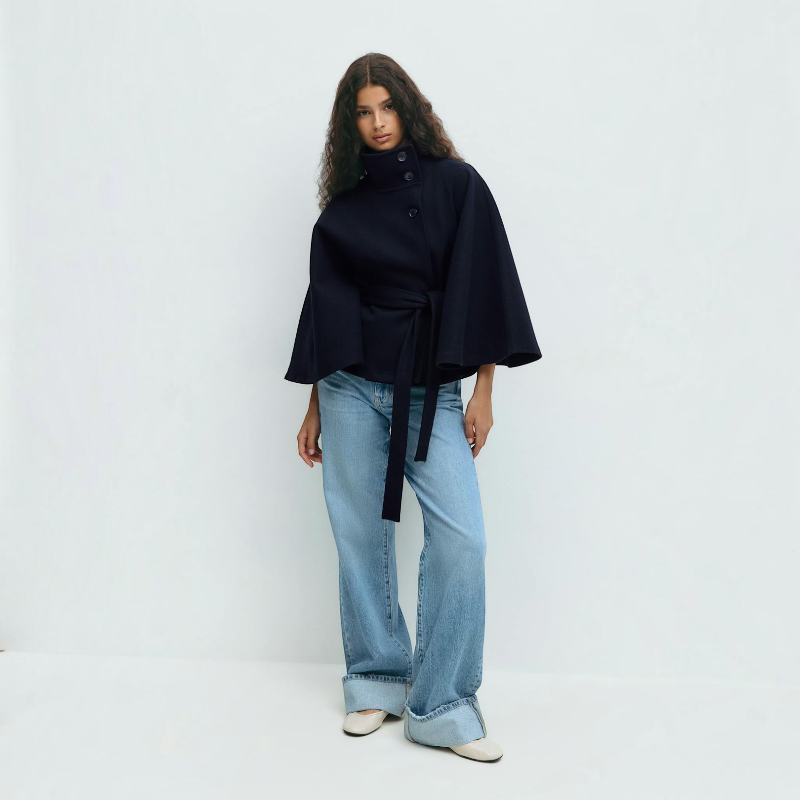 Chic Women's Flare Sleeve Overcoat