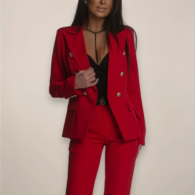 Women's Blazer & Wide Leg Trousers Set