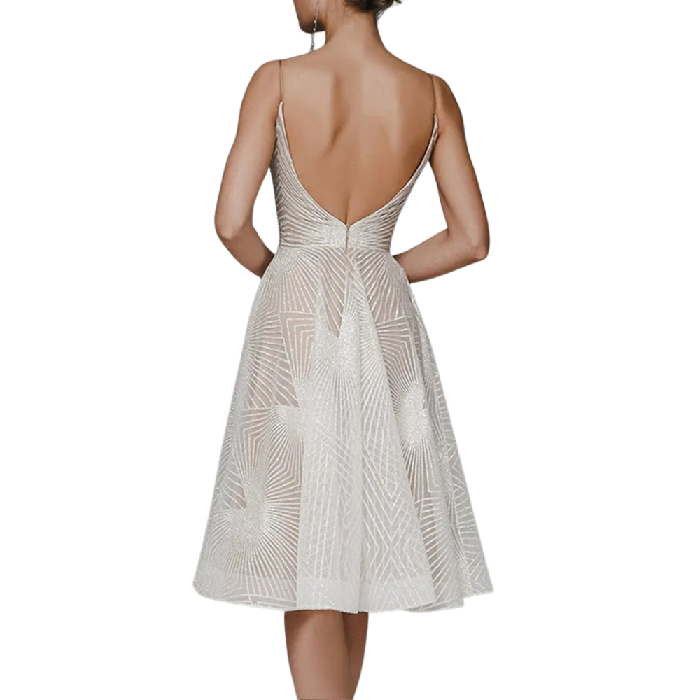 Lina – Mouwloze Jurk met V-hals en Spaghettibandjes Velani