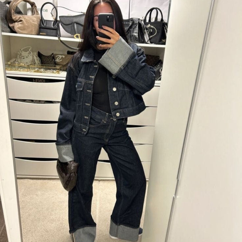 Elena – Tweedelige Set met Wijde Pantalon en Lange Mouwen Velani