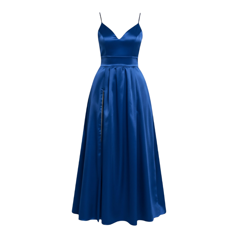 Julie – Lange Mouwloze Maxi Jurk met V-Hals en Hoge Tailleceintuur voor Dames Velani