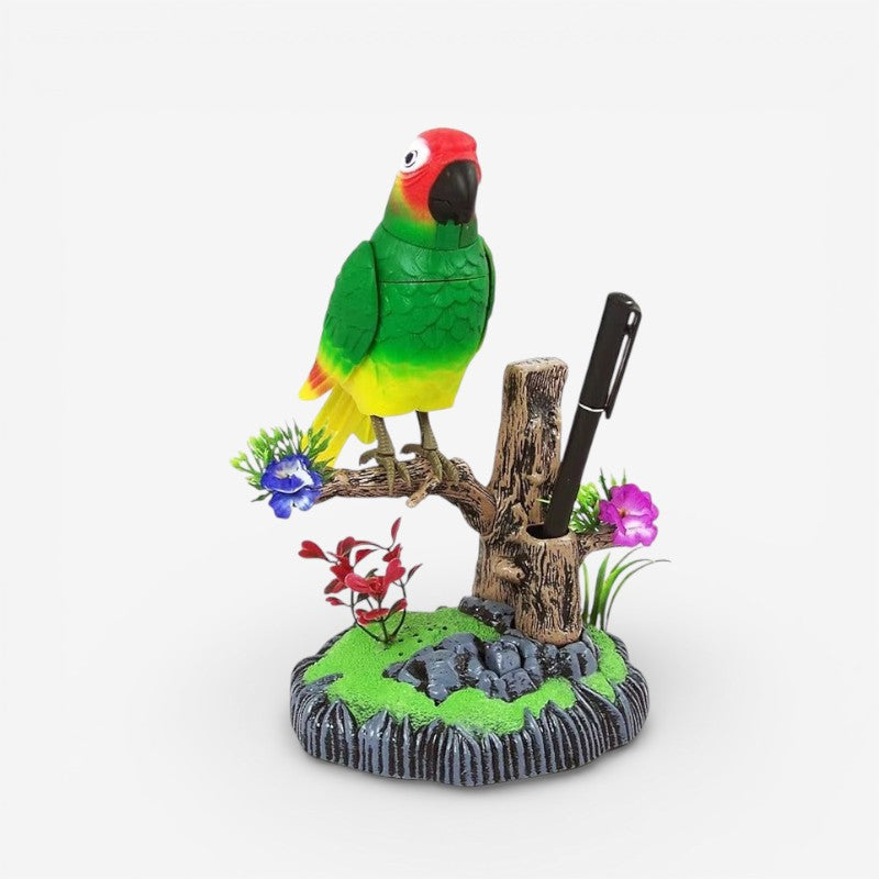 ChirpNest – Decorative Bird Toy with Round Stand and Voice Control