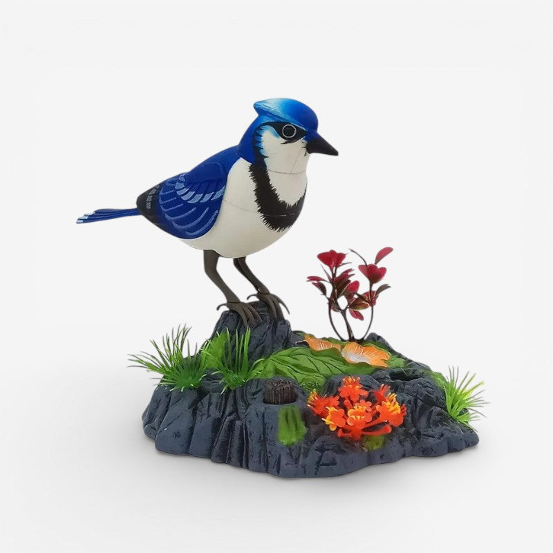 ChirpNest – Decorative Bird Toy with Round Stand and Voice Control