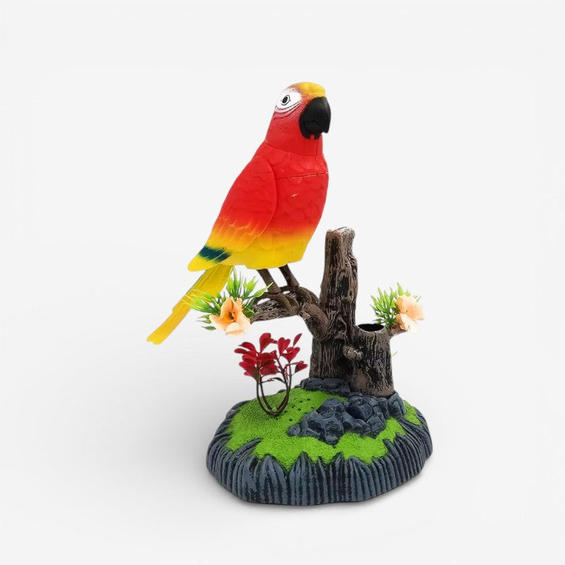 ChirpNest – Decorative Bird Toy with Round Stand and Voice Control