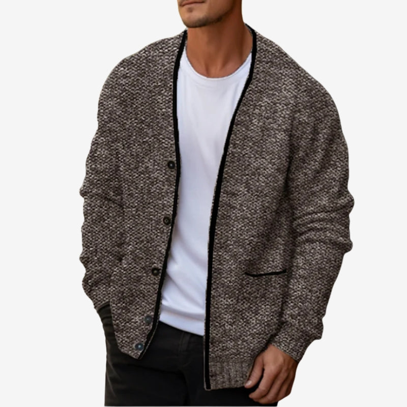 Sjoerd – Lange Mouwen Cardigan met Knopen en Zakjes Velani