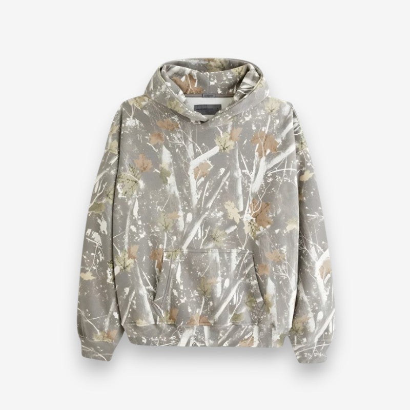 Liam – Long Sleeve Hoodie with Pockets and Floral Print