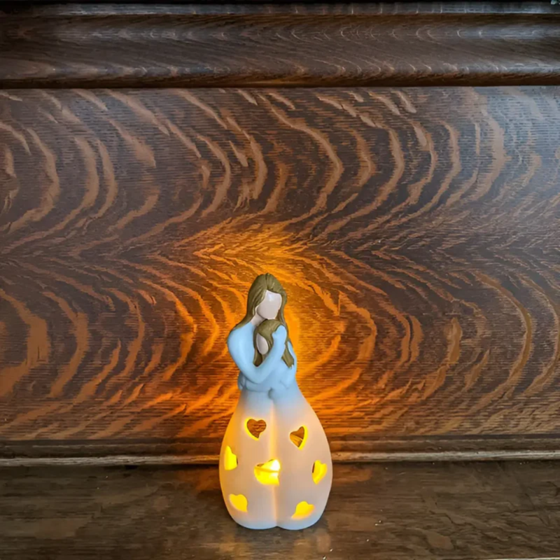 Mother and Daughter Candle Holder Statue