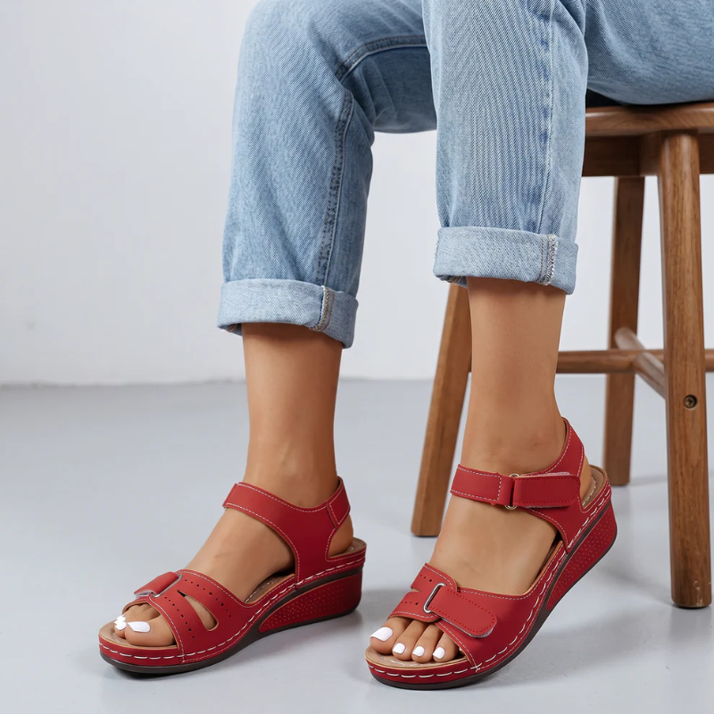Ladies Wedge Sandals with Velcro Strap