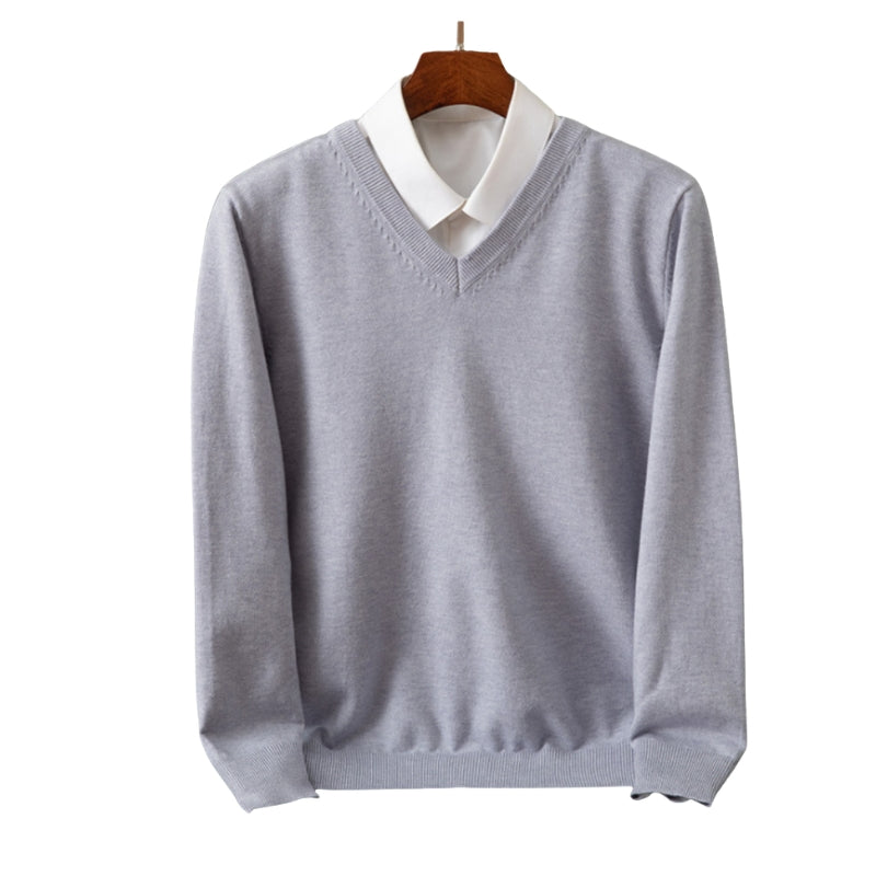 Leon – Losse pasvorm Trui met Lange Mouwen en V-Hals Velani