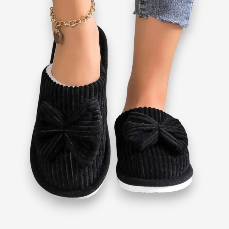Ella – Round Toe Slippers with Bow Detail